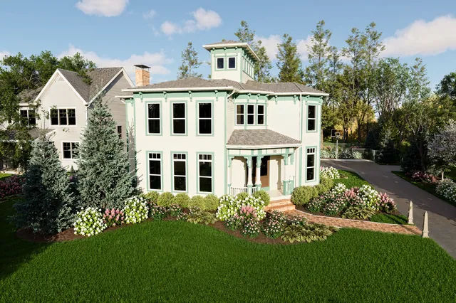 Rendering of the Hurd Residence: the front of the house