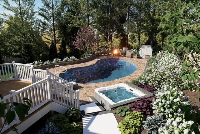 Rendering of the Schroer Residence: spa and stair