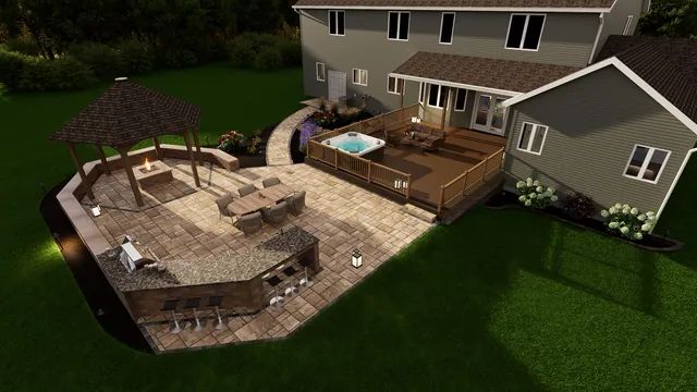 Rendering of the Sternat Residence: the terrace from above