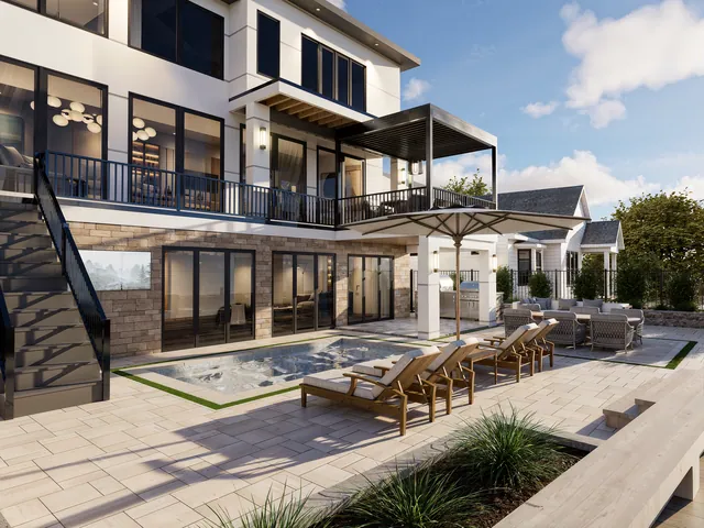 Rendering of the Zefferino Residence: lounge terrace and deck